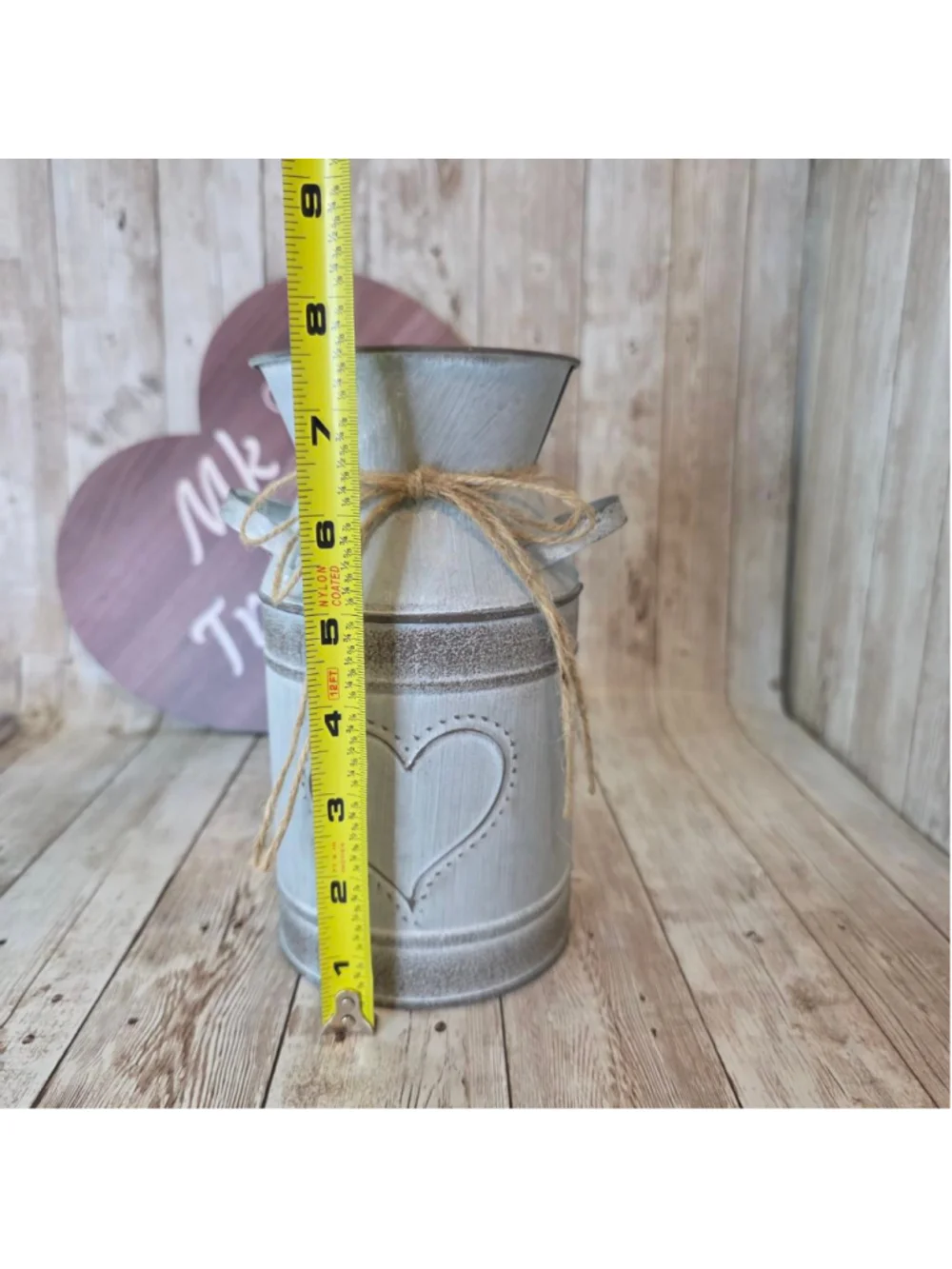 HIDERLYS Grey Farmhouse Milk Can Vase NWOT